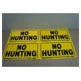 *4* No Hunting Plastic Signs