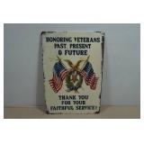 Vintage Style Metal Sign - Honoring Veterans