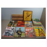 Vintage Gun Magazines and Wood Art