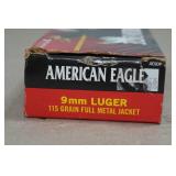50 American Eagle 9mm 115 Gr FMJ Ammo