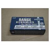 50 Fiocchi Range Dynamics 9mm 124 Gr FMJ Ammo