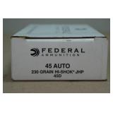 50 Federal .45 Auto 230 Gr Hi-Shok JHP Ammo