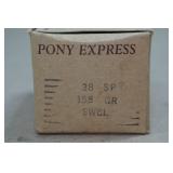 49 Pony Express .38 Spl 158 Gr Lead SWC Ammo