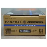50 Federal Premium LE 9mm Luger +P 124 Gr Tactical HST Ammo