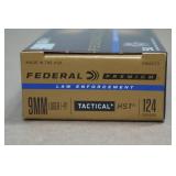 50 Federal Premium LE 9mm Luger +P 124 Gr Tactical HST Ammo