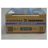 50 Federal Premium LE 9mm Luger +P 124 Gr Tactical HST Ammo