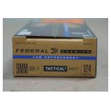 50 Federal Premium LE 9mm Luger +P 124 Gr Tactical HST Ammo