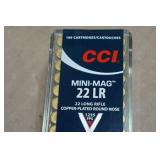 100 CCI Mini-Mag .22 LR 40 Gr Plated RN Ammo