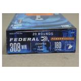 20 Federal Power-Shok .308 Win 180 Gr JSP Ammo