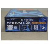 20 Federal Power-Shok .308 Win 180 Gr JSP Ammo