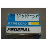 25 Federal Hi-Power 20 Gauge 2-3/4' 4 Shot Shotshells