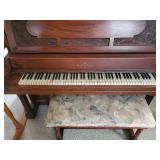 Vose and Sons upright piano and Bench Beautiful Detailed wood