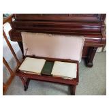 Vose and Sons upright piano and Bench Beautiful Detailed wood