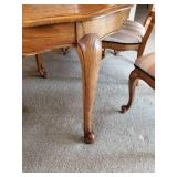 Beautiful Parquet Topped dining room Table with six chairs