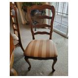 Beautiful Parquet Topped dining room Table with six chairs