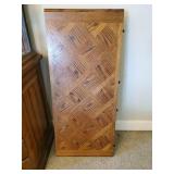 Beautiful Parquet Topped dining room Table with six chairs