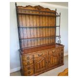 1960's French Style Country Hutch 2 piece Set