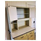 Beautiful Early 20th Century Hoosier Cabinet With Porcelain Top