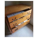 Beautiful Vintage 3 Drawer Dresser Drawers slide smooth will need slight repair on casters