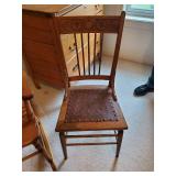 Solid early 20th Century Rocker and Beautiful Side Chair