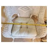 Vintage White Whicker Rocking Chair in Solid Condition