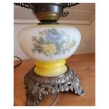 Vintage Electrified Hand Painted Parlor Lamp