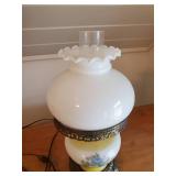 Vintage Electrified Hand Painted Parlor Lamp