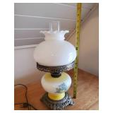Vintage Electrified Hand Painted Parlor Lamp