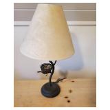 Solid Bedside Table With Cute tree nest Lamp