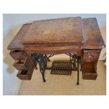 Antique Treadle Sewing Machine Cabinet Fantastic Condition No Machine included