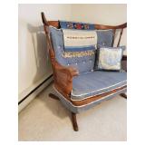 Beautiful Wood Norwegian Double Seated Glider Beautiful Piece