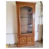 Mid Modern Glass Faced Gun Cabinet with key