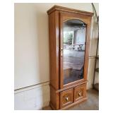 Mid Modern Glass Faced Gun Cabinet with key