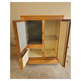 Early 20th Century Solid Oak Antique Ice Box Beautiful Piece on Casters