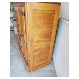 Early 20th Century Solid Oak Antique Ice Box Beautiful Piece on Casters