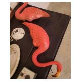 Cool Lot of Vintage Items true Vintage Lead Xmas Ornaments, Cameras, Flamingos and more