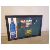Large Bud Light Beer Mirror NDSU Yellow and Green Colors