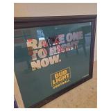 Large Bud Light Beer Mirror NDSU Yellow and Green Colors