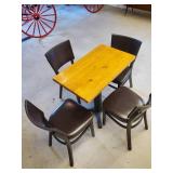 Solid Vintage Wood Topped Bar Tabel and 4 Chairs