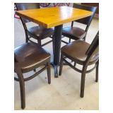Solid Vintage Wood Topped Bar Tabel and 4 Chairs