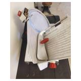 Solid industrial Berkel Meat Slicer Heavy Duty powers up