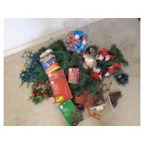 Large Lot of Christmas Décor and Lights with Tub