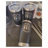 Nice Lot of Bar items, unused Rusty Nail Coffee Tumblers, beer Buckets, and more