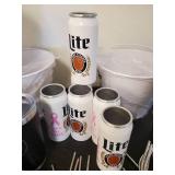 Nice Lot of Bar items, unused Rusty Nail Coffee Tumblers, beer Buckets, and more