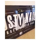Another Piece of History!!!  Super Large Rusty Nail Sign Battle Lake MN