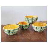4 Mid Modern Cantalope Bowls Beautiful Realistic Color