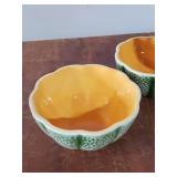 4 Mid Modern Cantalope Bowls Beautiful Realistic Color