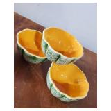 4 Mid Modern Cantalope Bowls Beautiful Realistic Color