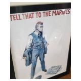 16'x20' WWII Framed Marines Recruiting Poster
