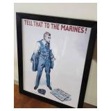 16'x20' WWII Framed Marines Recruiting Poster